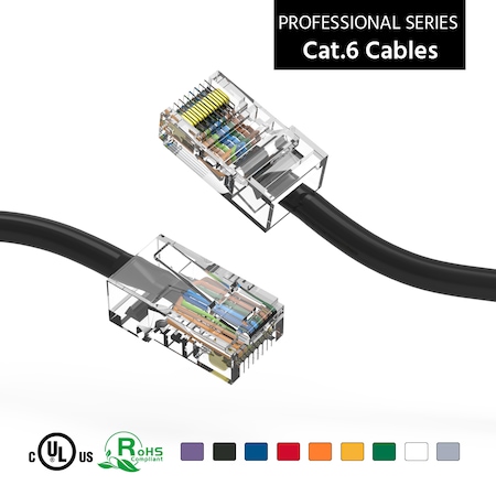 CAT6 UTP Ethernet Network Non Booted Cable- 6ft Black